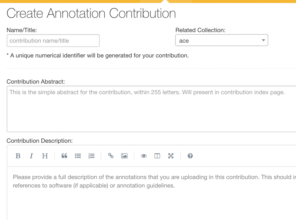 Annotation Creation Form Screenshot